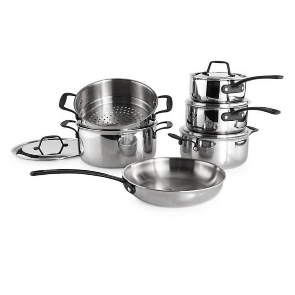 Cuisipro tri ply stainless steel cookware set  10 pc